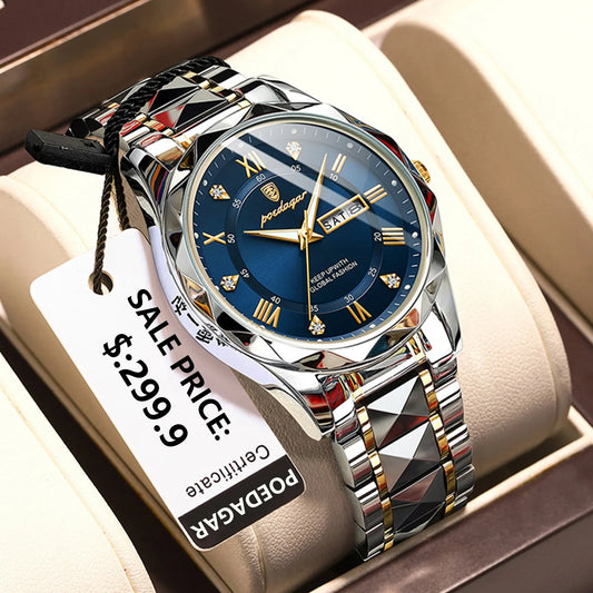 POEDAGAR Waterproof Men's Luxury Wristwatch