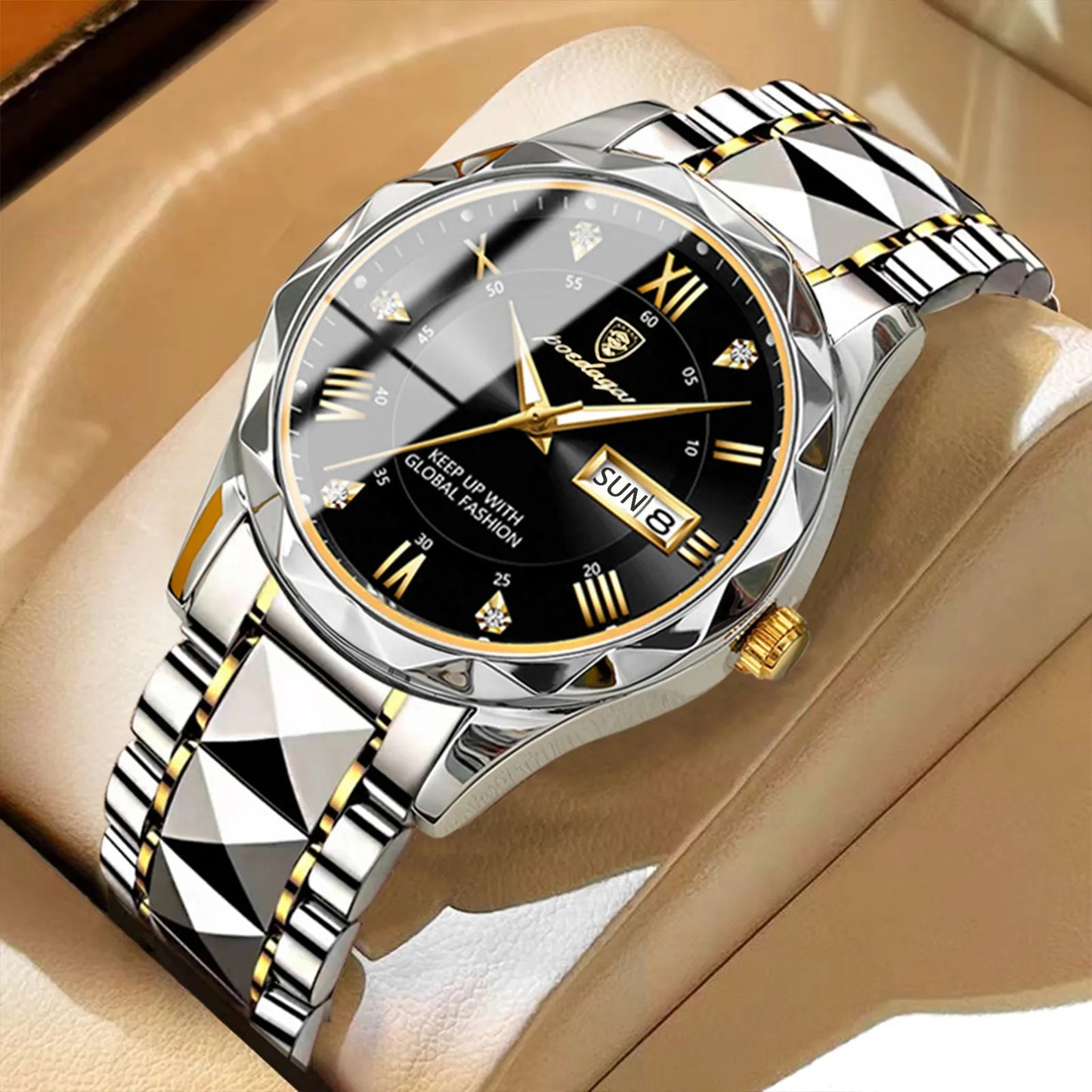 POEDAGAR Waterproof Men's Luxury Wristwatch